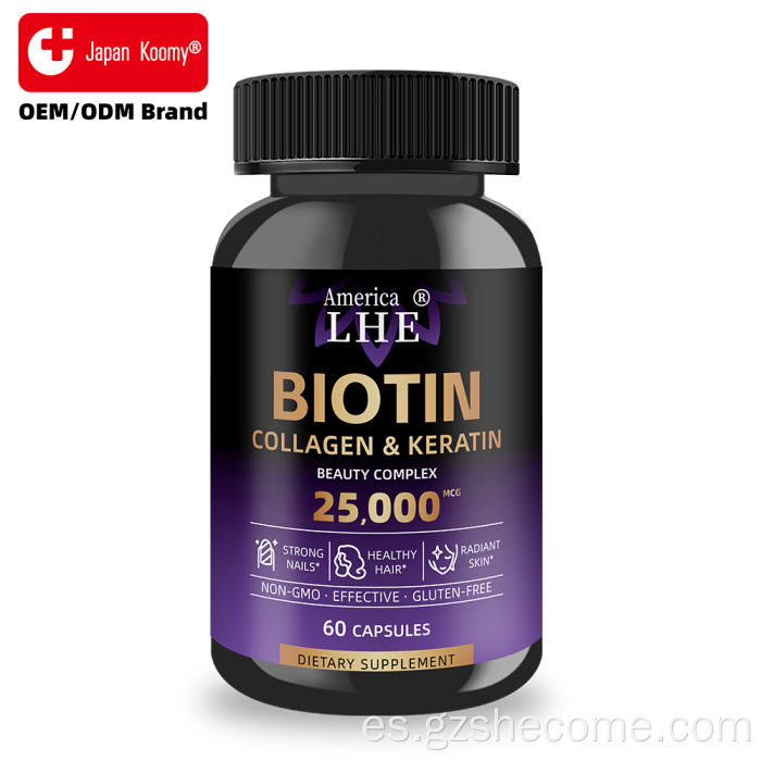 Shecome Biotina Colágeno Crecimiento del cabello Apoyo Piel Uñas